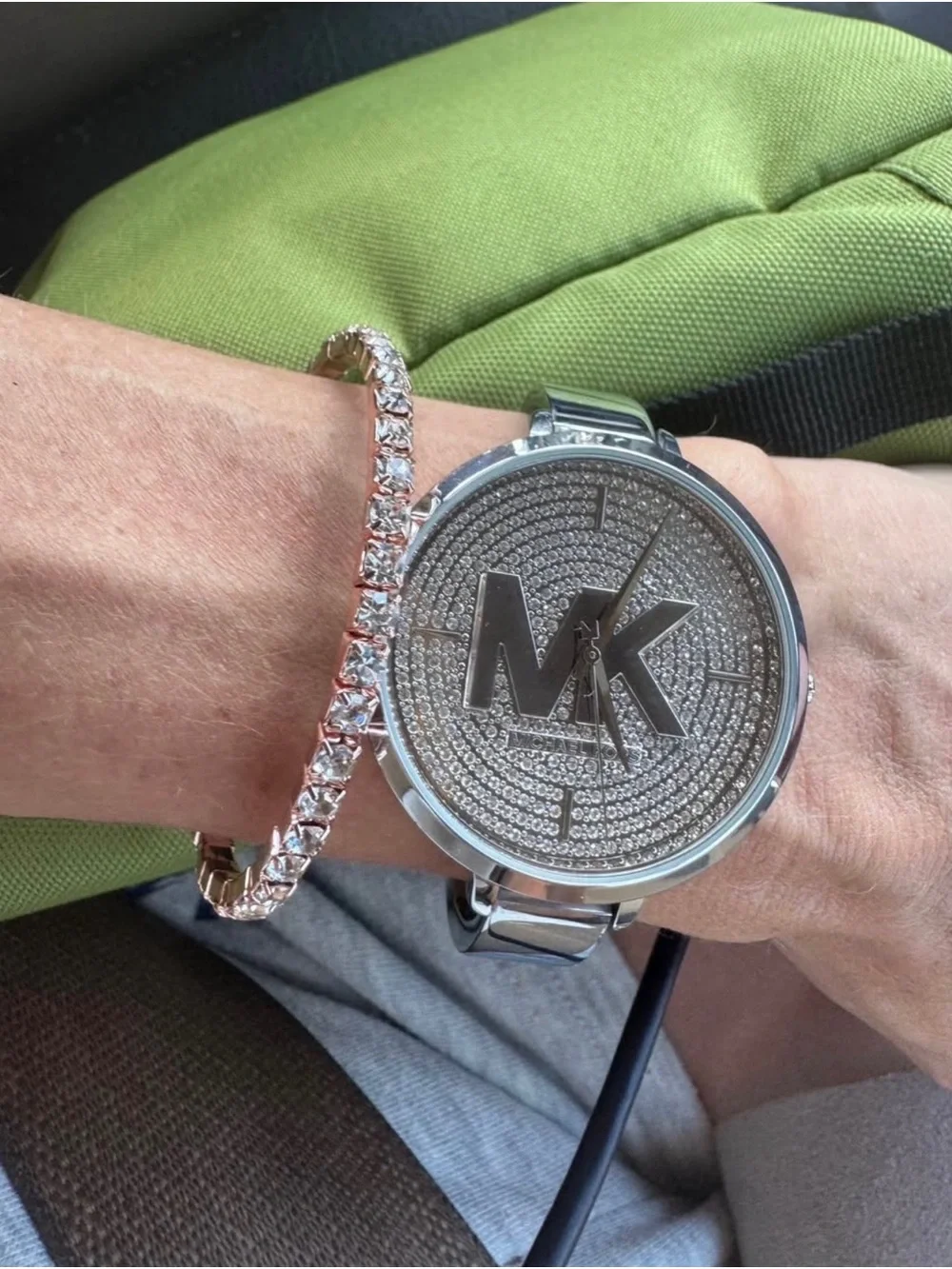 ✨ STUNNING Michael Kors Charley Silver-Tone Pavé Watch (MK4432) ✨